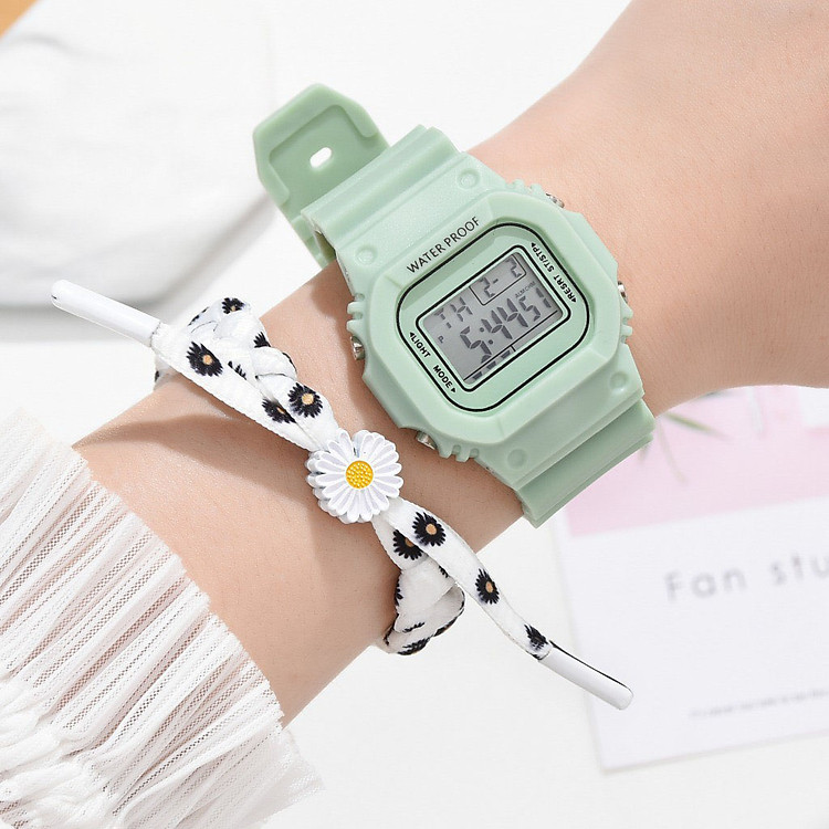 Đồng hồ thể thao điện tử nam nữ dây hoa cúc cá tính DH106