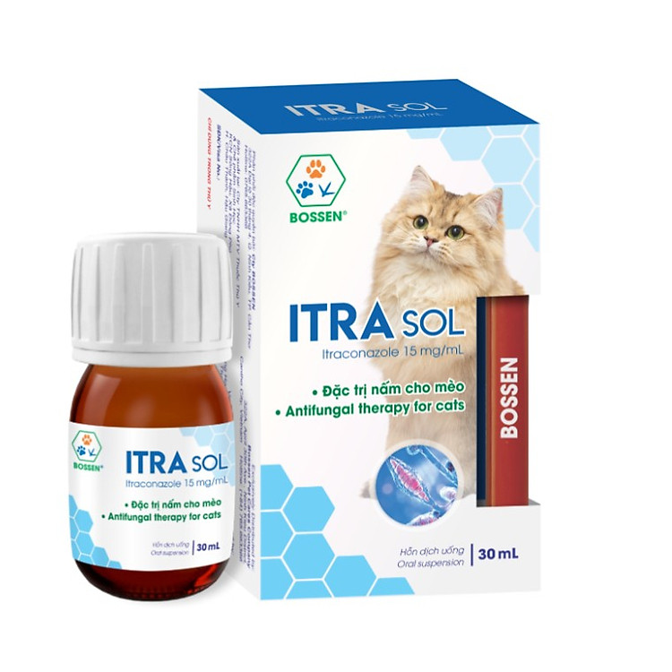 BOSSEN - ITRASOL Dạng Uống Hỗ Trợ Tri Nấm cho Mèo - Chai 30ml