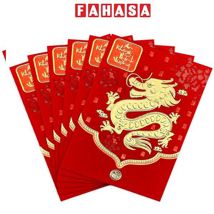 Bộ 6 Bao Lì Xì Nhũ Tết Bính Ngọ 2026 - H5.2 - Mẫu 11