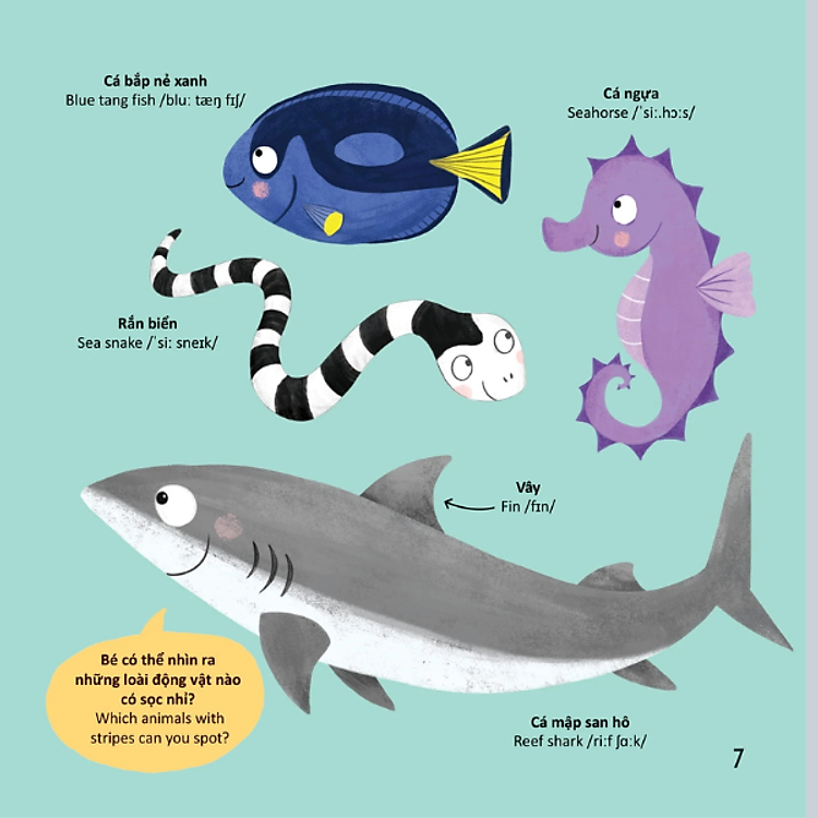 Thư Viện Từ Vựng Đầu Đời Cho Bé - Động Vật Dưới Biển - Ảnh 5