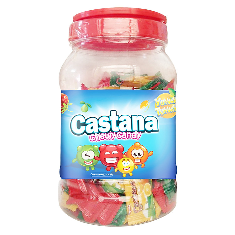 Kẹo Mềm TOPCAKE Castana Trái Cây (Hũ 600g)