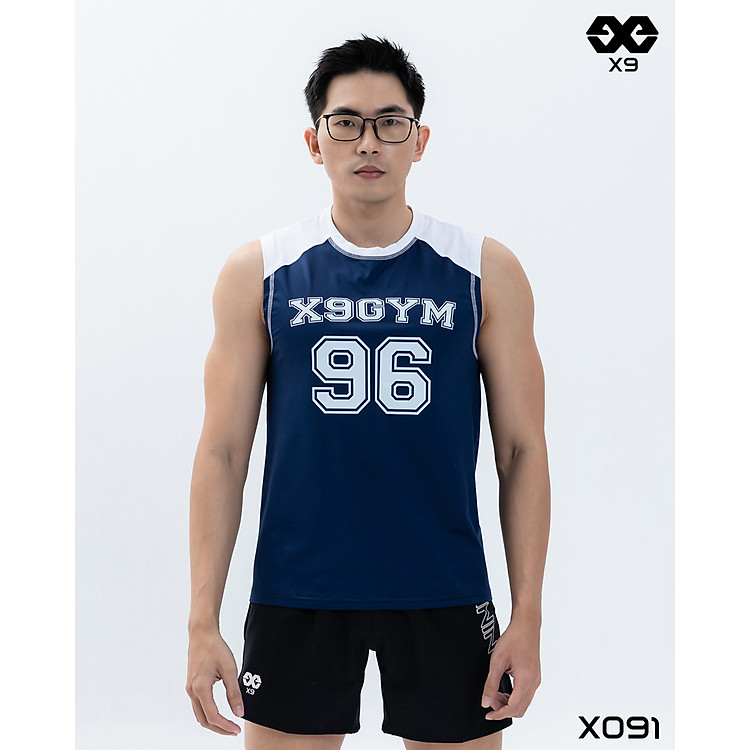 Áo Thun Ba Lỗ TankTop Thể Thao Nam Phối Vai form suông rộng tập gym chạy bộ pickleball bóng rổ - X9 Sportswear - X091