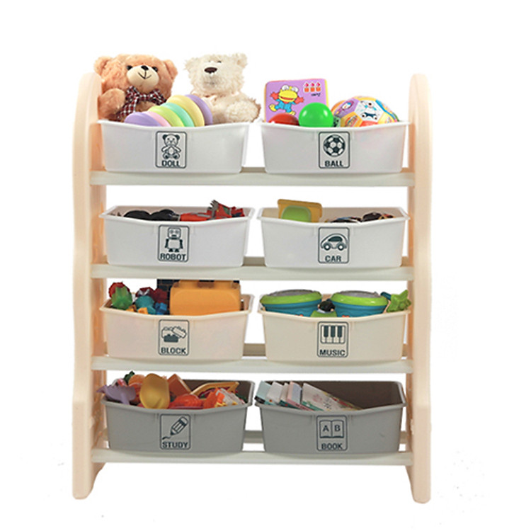 Kệ Đựng Đồ Chơi Cho Bé 4 Tầng 8 Ngăn (Sense Good Storage 1) Edu.play Hàn Quốc