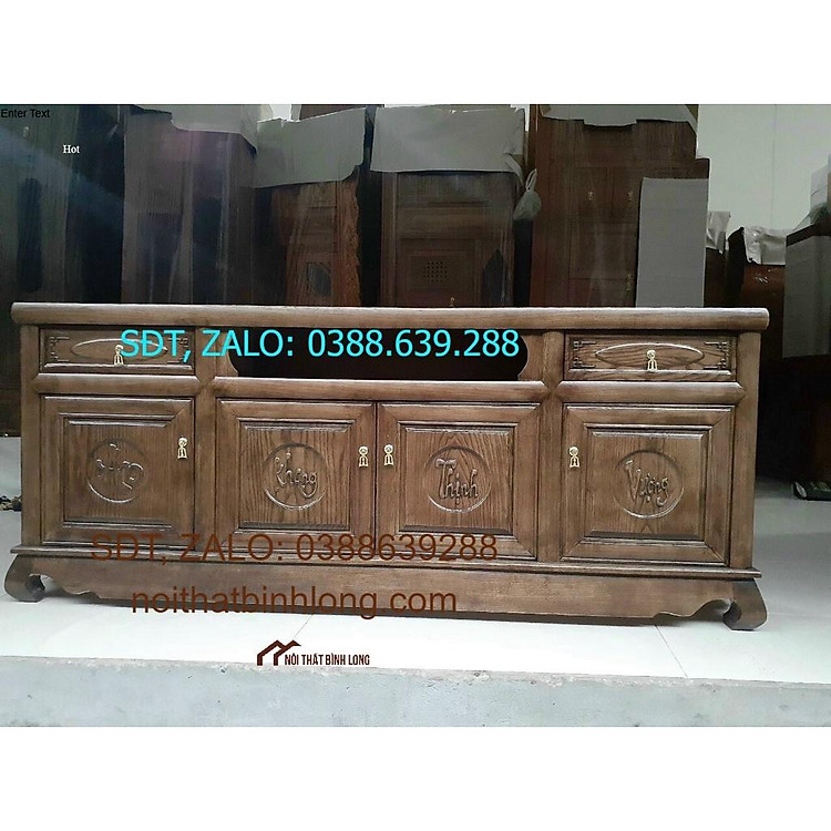 Kệ tivi gỗ sồi xám dài 1m8