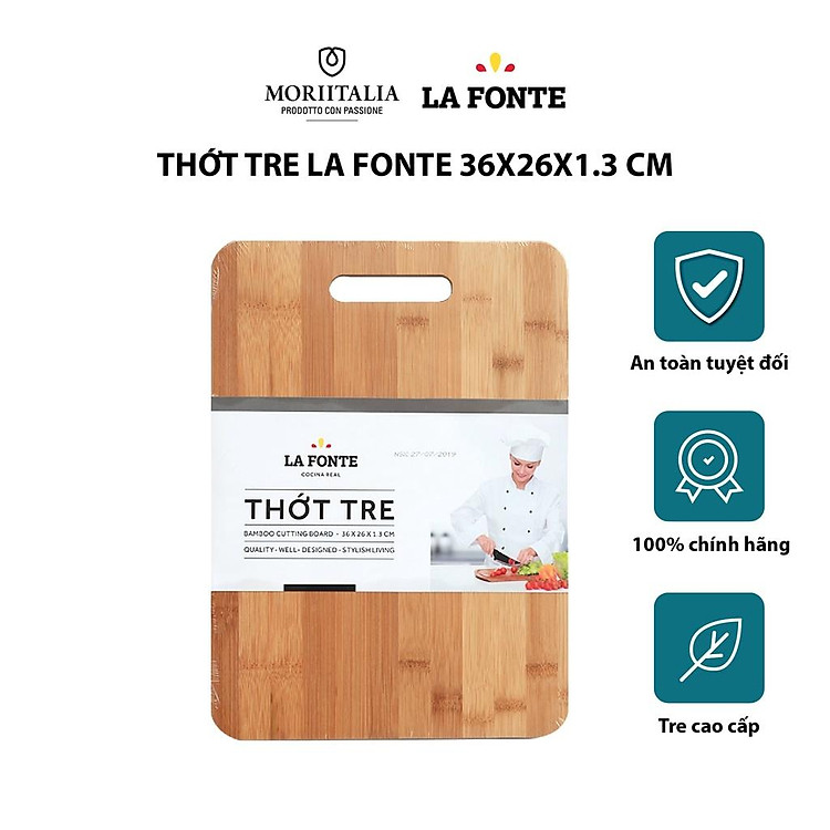 Thớt Tre La Fonte Cao Cấp Kháng Khuẩn Moriitalia 180619