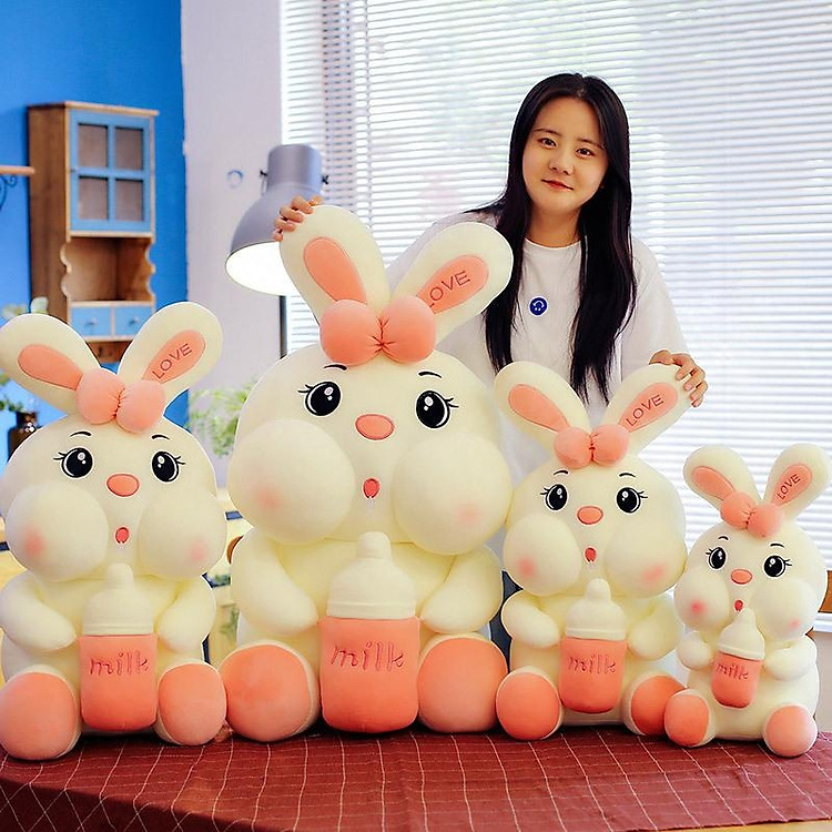 Tìm mua tại Avakids: Thỏ nhồi bông ôm bình sữa dễ thương - Ngập tràn khuyến mãi