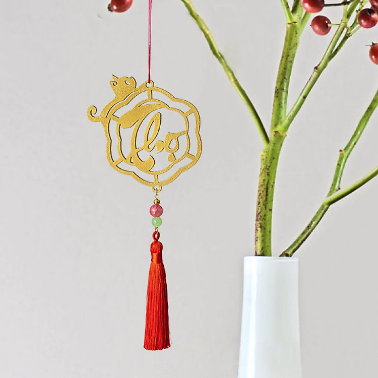 Dây Trang Trí Tết Thư Pháp Chữ Thọ Vàng (Bộ 5) - Ảnh 3