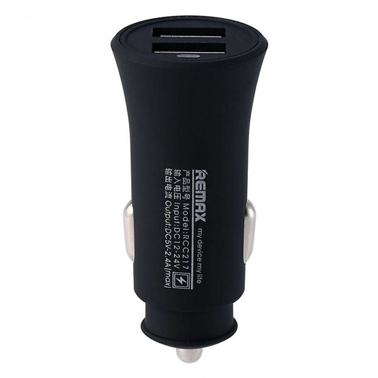 Tẩu Sạc Xe Trên Ô Tô Remax Rocket RCC-217 - 2 Cổng USB - Hàng chính hãng