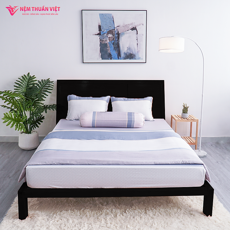 Chăn Mền Tencel Thuần Việt Cao Cấp - Xám Kẻ Sọc TC21 - Kích Thước 180x200