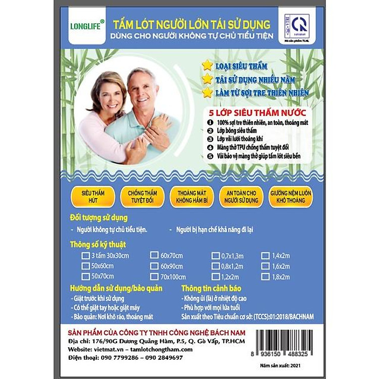 Tấm lót chống thấm người già LONGLIFE Chính hãng Giá rẻ - Hình ảnh 4