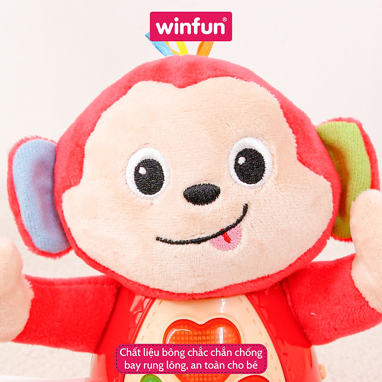 Đồ chơi sơ sinh khỉ phát nhạc WinFun Chính hãng Giá rẻ - Hình ảnh 4
