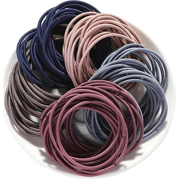 Set 100 dây thun cột tóc, chun buộc tóc hàn quốc nhiều màu tiện dụng - ZBT01