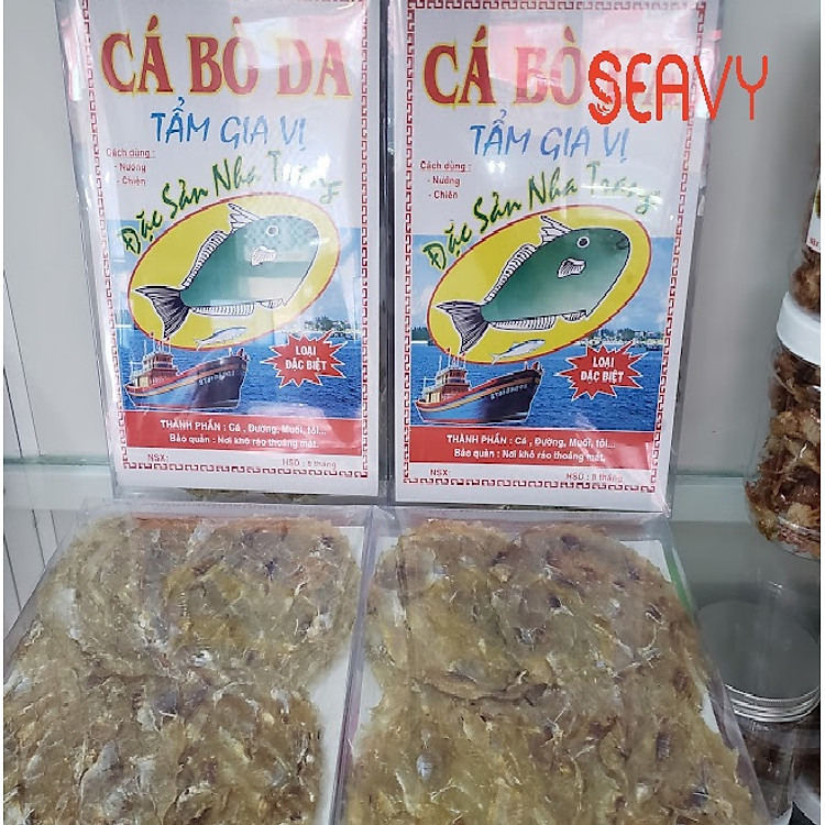 ️ Đặc Sản Nha Trang -Cá Bò Da Khô Tẩm Gia Vị, Loại Ngon Hình Ovan, Dẻo Mềm, Seavy Gói 500 gram