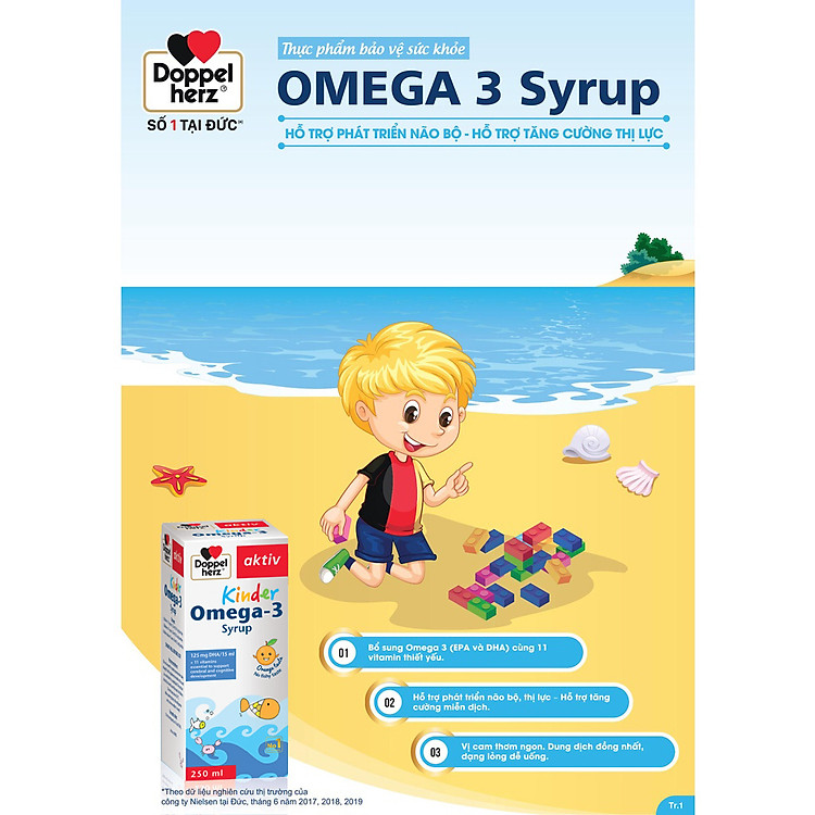 Doppelherz Aktiv Kinder Omega-3 Syrup Hàng chuẩn Tiết kiệm - Hình ảnh 2