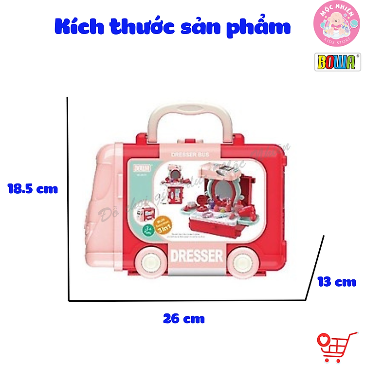 Bộ đồ chơi Bowa 8078 - Xe buýt trang điểm Chính hãng Giá tốt - Hình ảnh 3