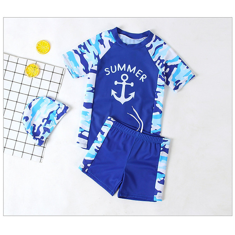 Đồ bơi bé trai quần short ngắn tay Summer size cho bé từ 18kg đến 52kg