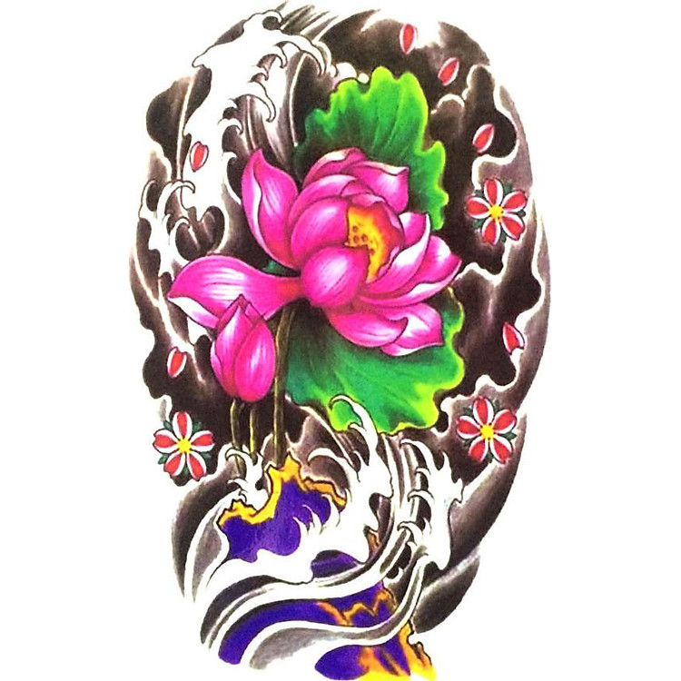Hình Xăm Dán Hoa Sen QSA035
