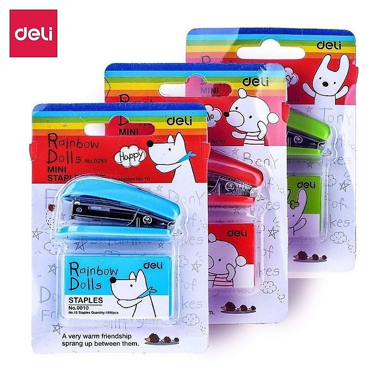 Combo 3 bấm ghim số 10 Deli 0229 / 0281 / 0238 / 0253 / 0453 / Dập ghim mini bỏ túi