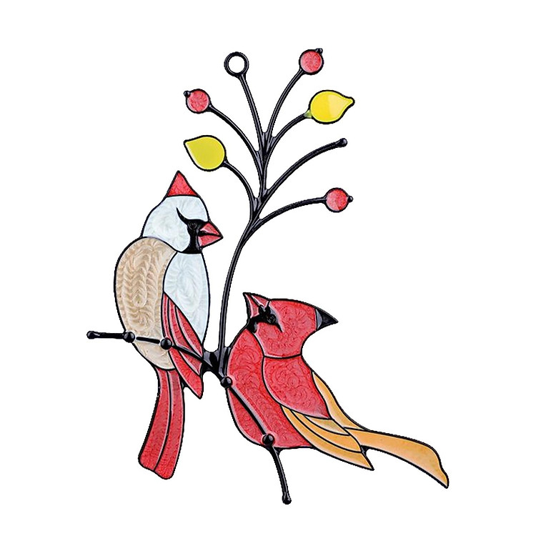 Metal Wall Art Decor Hanging Wall Sculptures Birds On The Branch Figurines