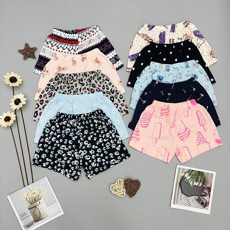 Quần đùi chục cho bé gái từ 8-27kg