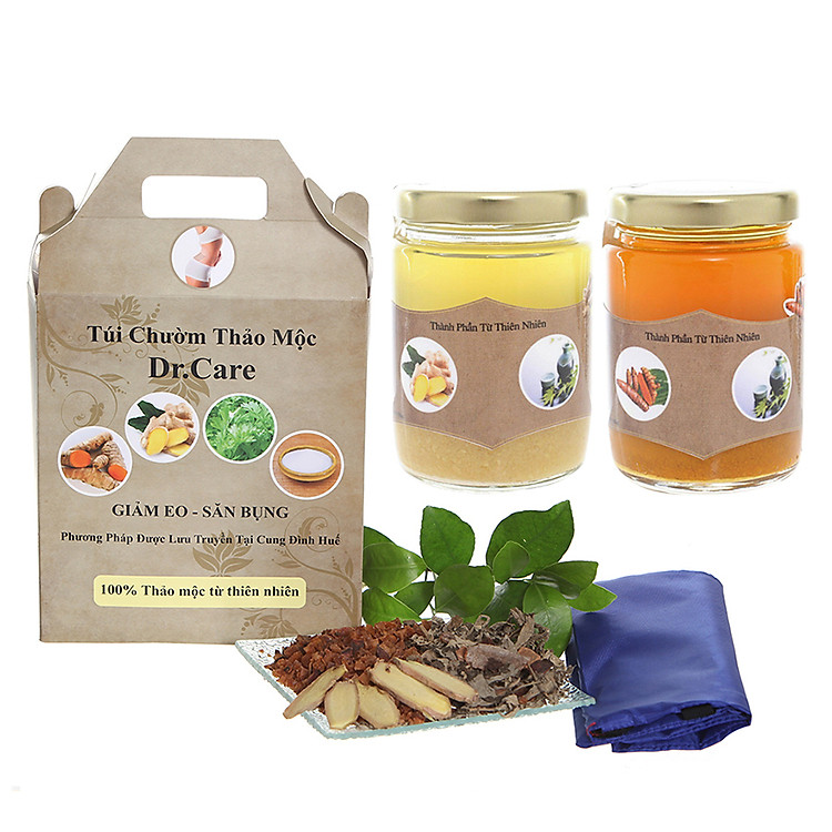 Combo Túi Chườm Thảo Mộc + Rượu Gừng (180ml) + Rượu Nghệ (180ml) Dr.Care