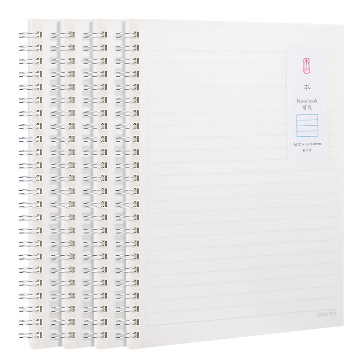 Sổ Tay Ghi Chép Bìa Nhựa Khổ A5 Deli (60 trang)