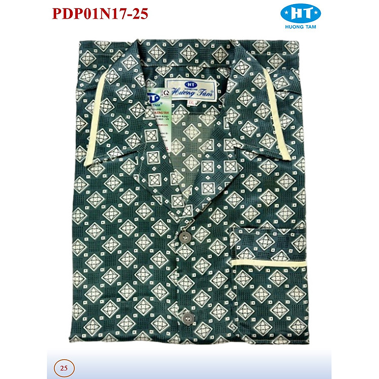 Bộ Pyjama HUONGTAM Phi tay dài nam cao cấp(PDP01N17). Chất liệu vải polyester mềm mại, thoáng mát, không phai màu.