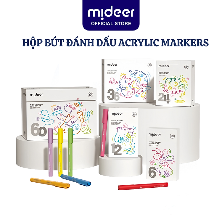 Bút Đánh Dấu Mideer Acrylic Markers (Bộ 6 màu)