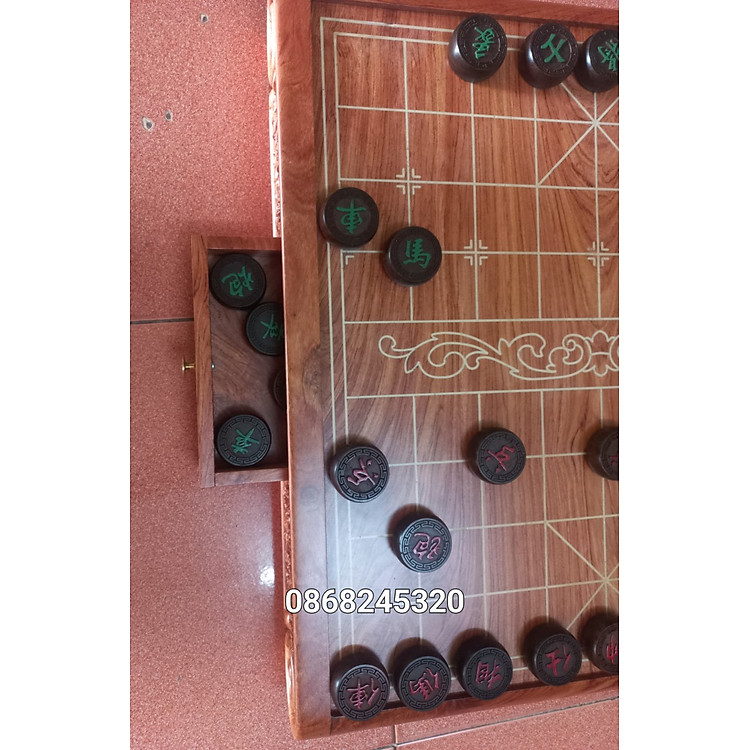 Bộ bàn cờ tướng gỗ hương đá Chính hãng Tiết kiệm - Hình ảnh 3