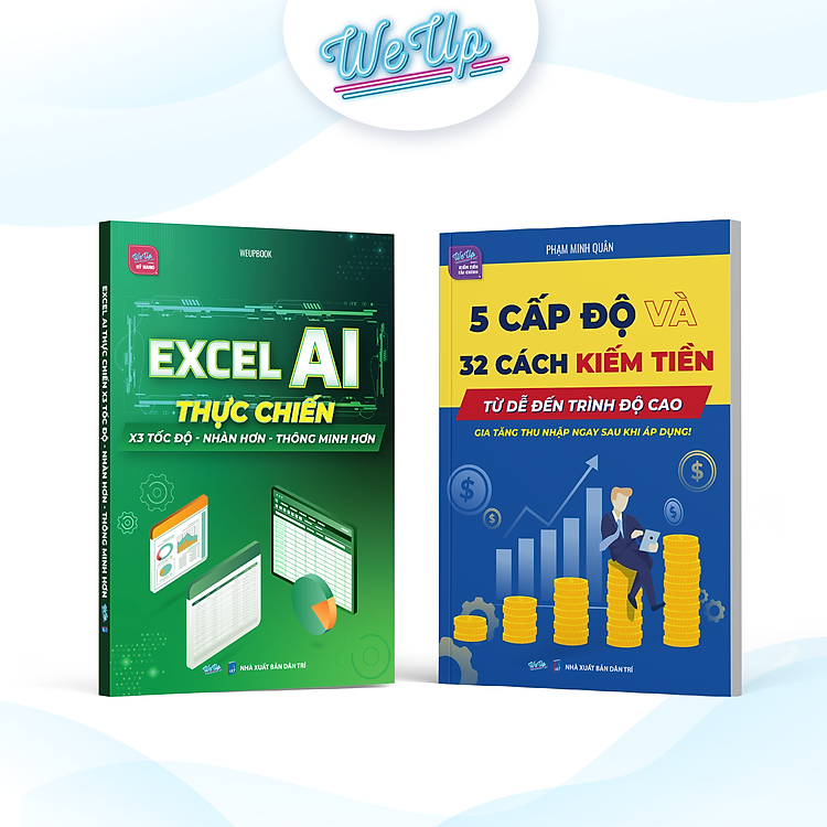 Combo Sách: Excel AI Thực Chiến + 5 cấp độ kiếm tiền + 12 cách bật tài chính + Công cụ AI x3 hiệu suất + 11 hệ cơ quan