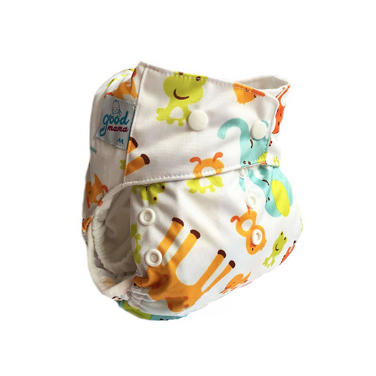 Bỉm vải Goodmama siêu chống tràn màu trắng hình gấu