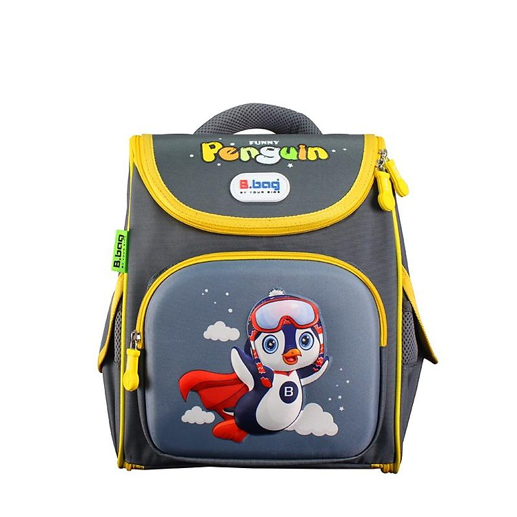 Balo chống gù B.bag Genius Box F2 Penguin màu xám - Ảnh 2