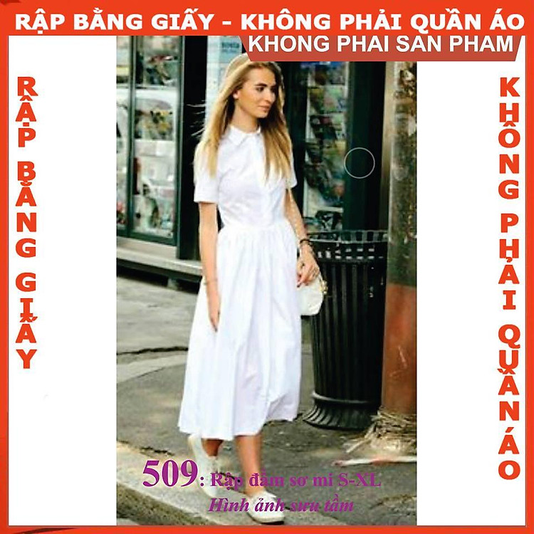 Rập giấy A0 đầm sơ mi mã 509 (BẢN VẼ) - Ảnh 2