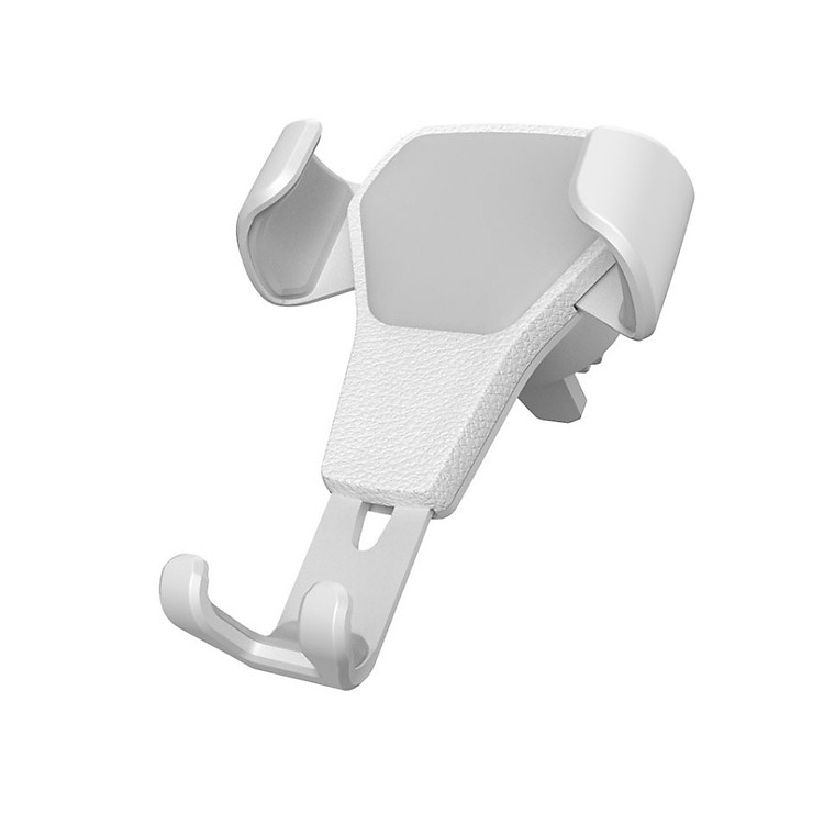 Giá đỡ, kẹp điện thoại cài khe cửa gió điều hòa xe hơi, ô tô - màu trắng
