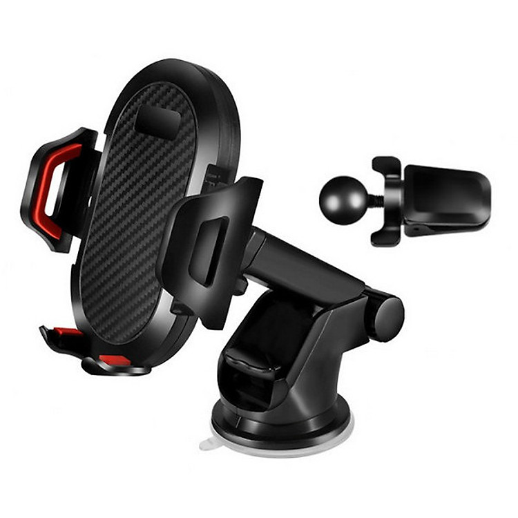 Giá đỡ điện thoại trên oto xe hơi cổ dài - Có 2 chân hút + chân kẹp đa năng tiện dụng