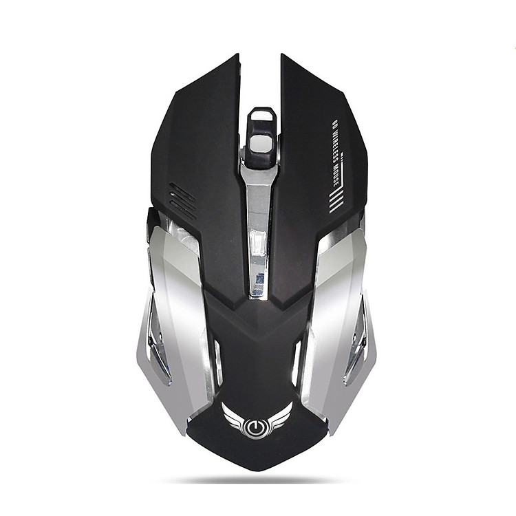 Chuột Gaming X70 không dây 2.4g nhiều màu kiêm đèn LED nhiều màu - Đen