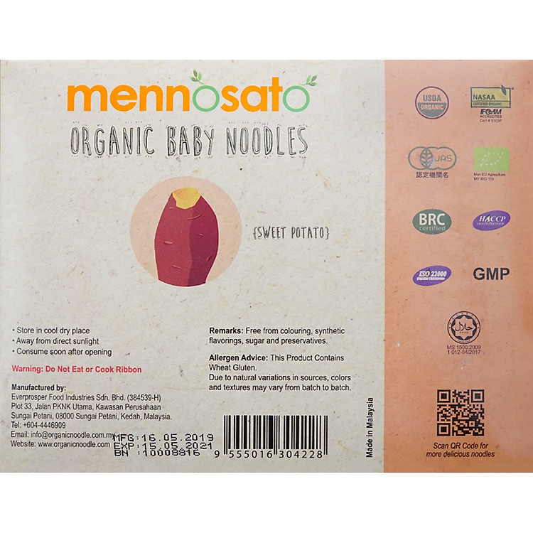 Mì ăn dặm hữu cơ khoai lang 200g Uy tín Ưu đãi - Hình ảnh 5