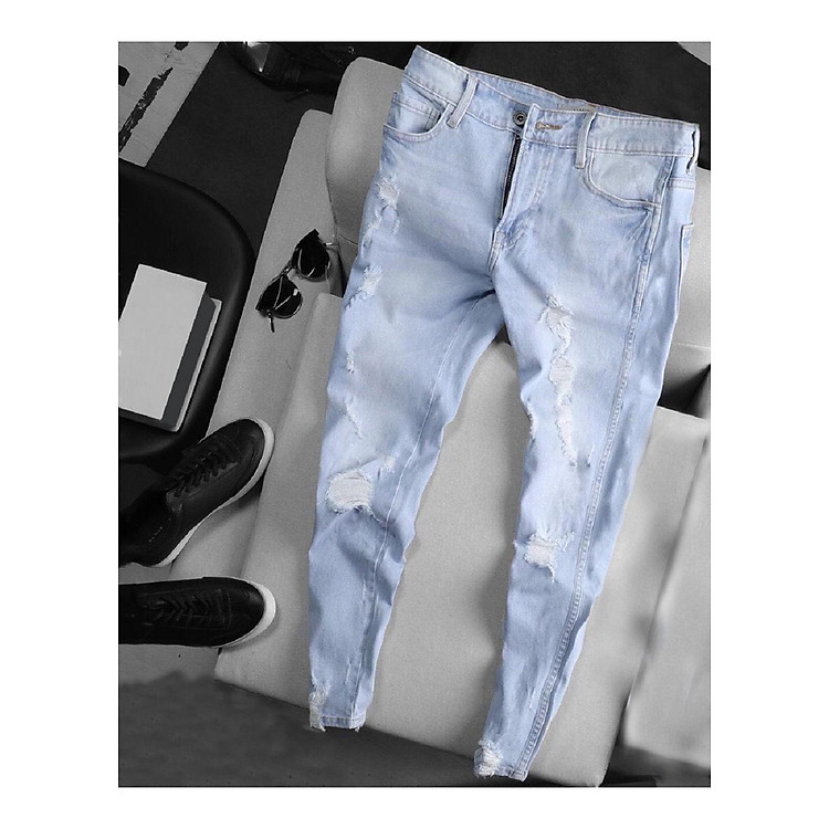 Quần jean nam chất jean xịn Julido, Phối rách mẫu mới form đẹp tôn dáng không quá ôm mẫu MM01