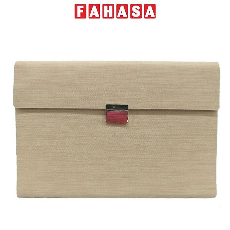 Sổ Grain Nắp Cài FAHASA 16x23cm - Nâu Nhạt