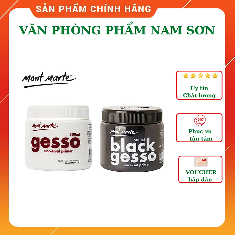 Sơn Lót Gesso Mont Marte Đen/Trắng 500ml