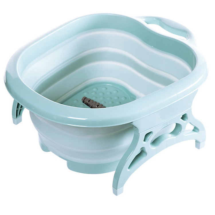 Chậu ngâm chân massage nhựa PP gấp gọn thông minh - Giao màu ngẫu nhiên + Tặng 2 túi khử mùi giày Nhật Pháp