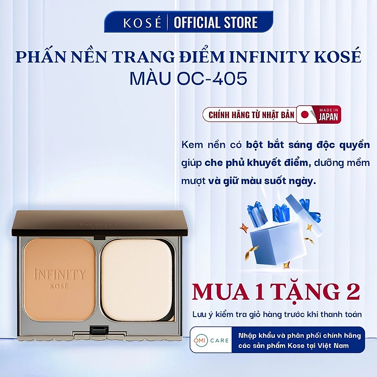 Lõi Phấn Nền Trang Điểm Che Phủ Tự Nhiên, Bắt Sáng, Lâu Trôi Skin Luminance Foundation Infinity Kosé Nhật Bản 9g