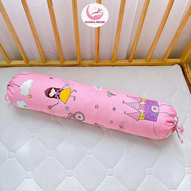 Gối ôm cho trẻ Katina House, 70cm, vải Cotton Satin Hàn Quốc mềm, thoáng mát, thấm hút tốt