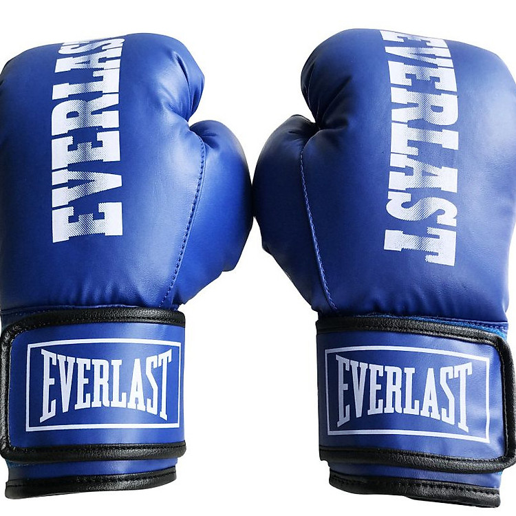 Găng tay boxing 10Oz màu xanh tặng băng đa 4m cao cấp