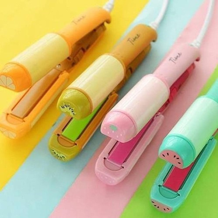 Máy làm tóc mini 2 trong 1 (uốn + duỗi) siêu xinh KM Summer Fruit - màu sắc giao ngẫu nhiên