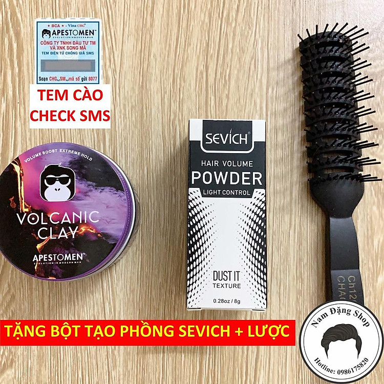 Sáp Vuốt Tóc Volcanic Clay Ver 4 + Tặng Bột Tạo Phồng Sevich + Tặng Lược Chaoba