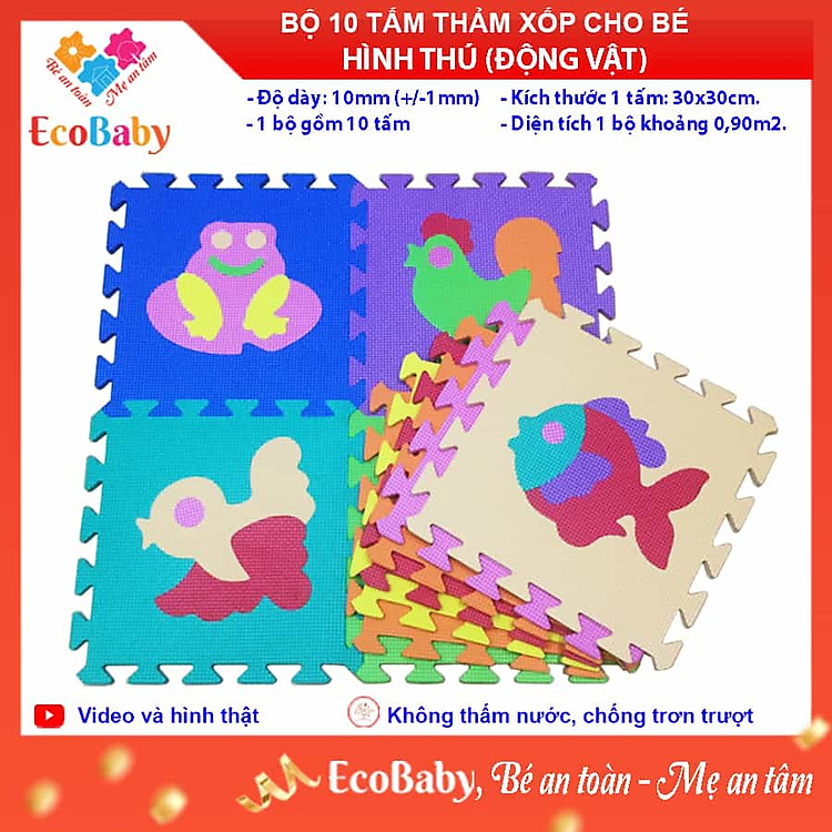 Mua Bộ 10 tấm thảm xốp ECOBABY cho bé Chính hãng Giá tốt - Hình ảnh 2