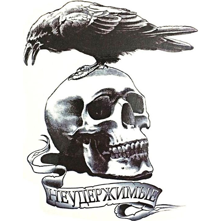 Hình Xăm Dán Đầu Lâu, Quạ QSA017