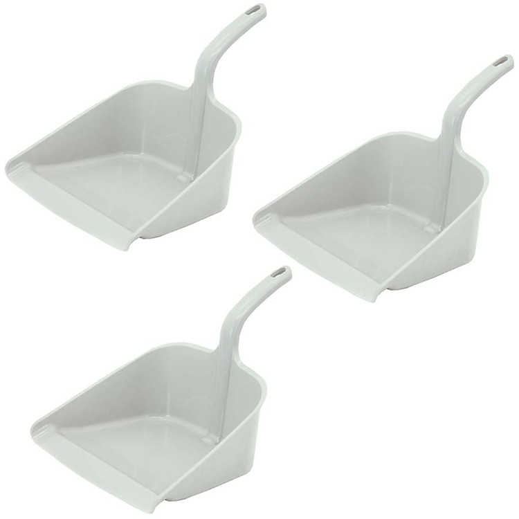 Bộ 3 cây hốt rác tay cầm uốn cong tiện dụng (ghi) - Hàng nội địa Nhật