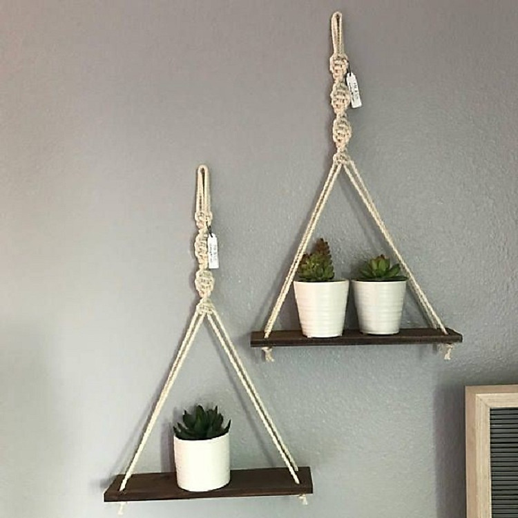2 Kệ treo dây macrame kê trang trí treo dây